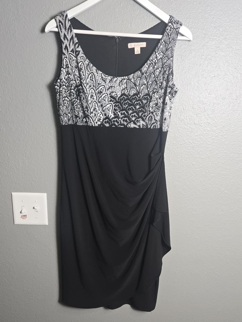 CB Established 1962 Black & White Formal Dress With Matching Jacket Size 8 - Picture 14 of 15